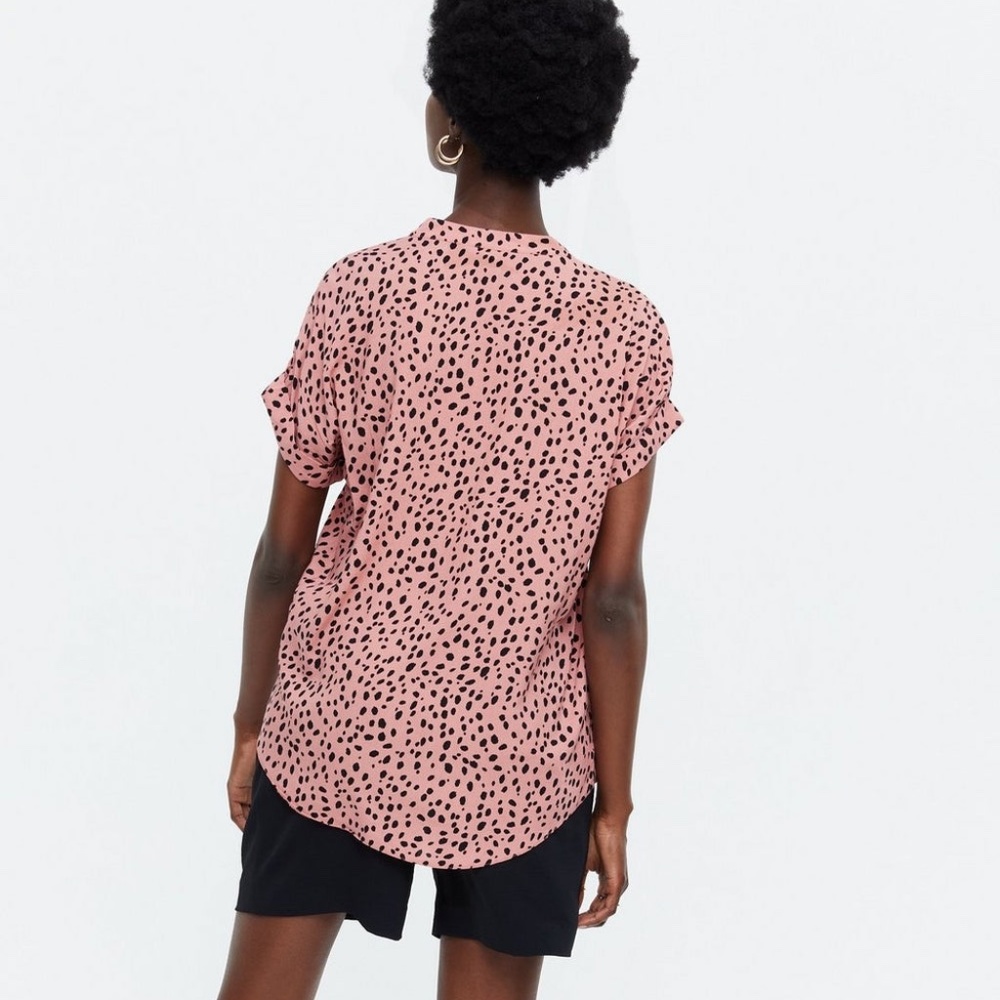House of Sienna | Animal Pattern Lightweight Button Front Oversized Tunic Blouse